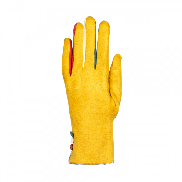 Дамски ръкавици Baneca жълт цвят - Kalapod.bg